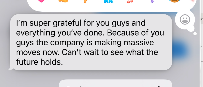 Client grateful for massive growth